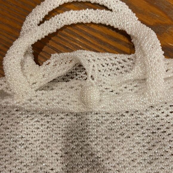 Cocktail purse White beaded - Picture 3 of 3